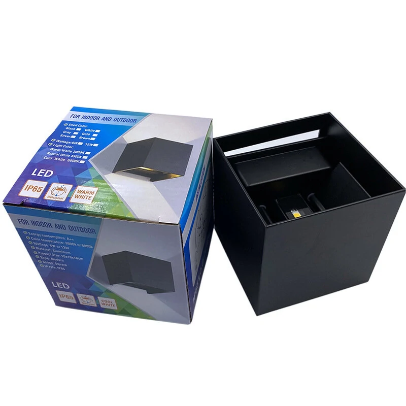 (image for) 9W Tuya WIFI Smart RGB LED Wall Lamp Outdoor Waterproof Cube RGBW APP Dimming Exterior Wall Light Atmosphere Washer Light