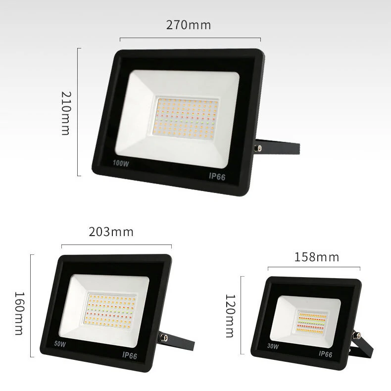 (image for) LED Reflector RGB Smart Floodlight Outdoor Spotlight 30W 50W 100W Waterproof 220V Warm Cool Lighting Tuya WIFI Control for Alexa